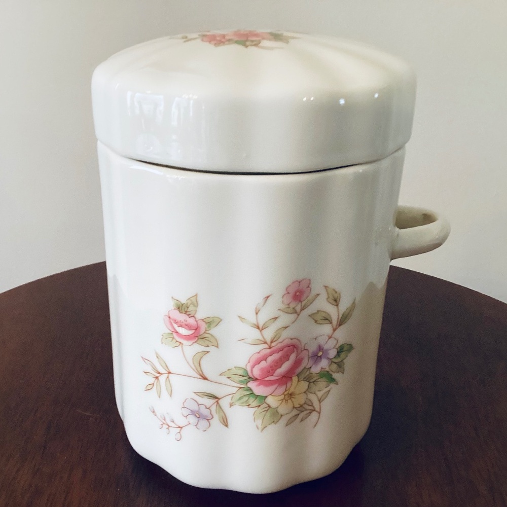 Vintage FTDA floral canister 1988, Vintage canister (no spoon), vintage canister